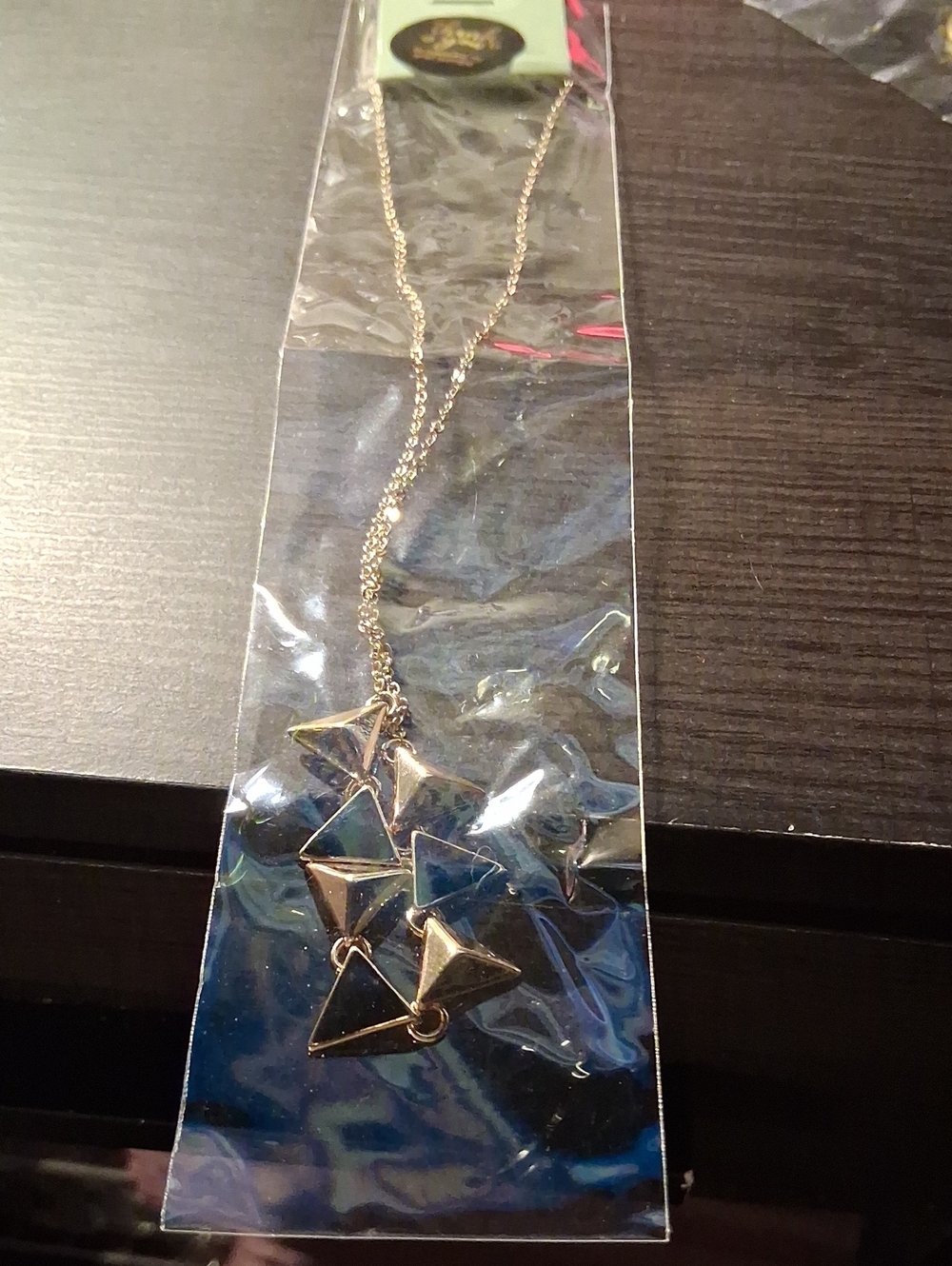 Gold-Tone Geometric Triangle Pendant Necklace - Women's Jewelry